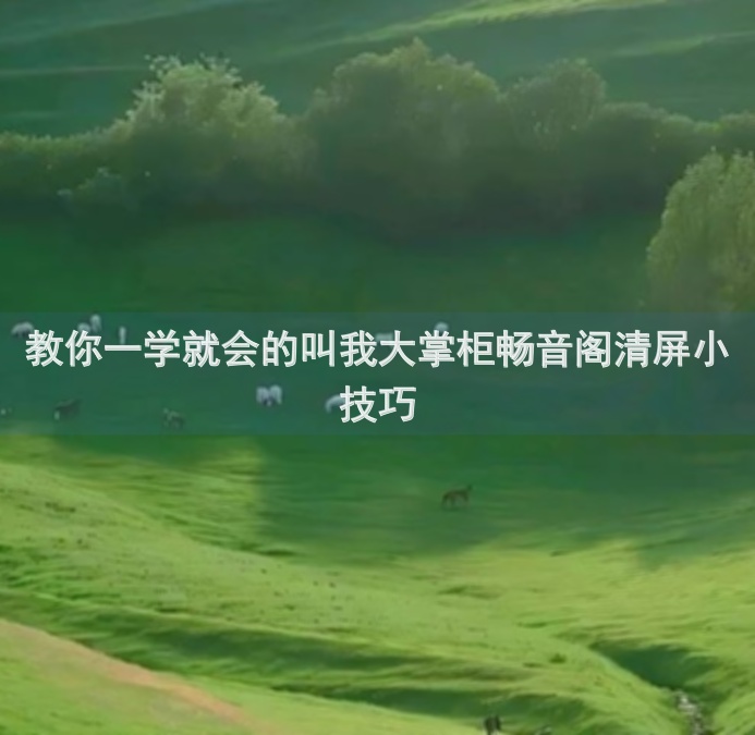教你一学就会的叫我大掌柜畅音阁清屏小技巧